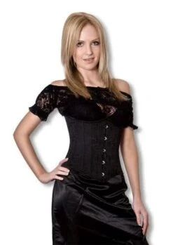 Brokat Korsett Schwarz