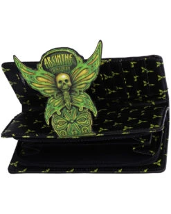 Absinthe - La Fee Verte Grüne Fee Geldbörse -Halloween Kostüm Geschäft absinthe la fee verte gruene fee geldboerse absinthe la fee verte green fairy embossed purse gothic geldbeutel 53937 5