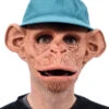 Affen Maske Deluxe -Halloween Kostüm Geschäft affen maske mit baseball muetze schimpansen maske tiermaske chimp mask 21275 01
