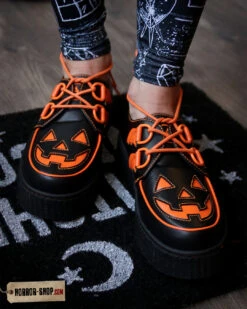 Jack O'lantern Trick Or Treat Creepers Schuhe Schwarz 7 Jack O'lantern Trick Or Treat Creepers Schuhe Schwarz -Halloween Kostüm Geschäft black orange