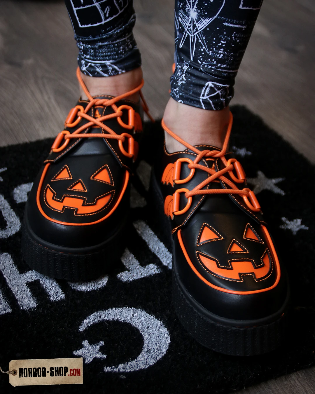 Jack O'lantern Trick Or Treat Creepers Schuhe Schwarz 5 Jack O'lantern Trick Or Treat Creepers Schuhe Schwarz – Bild 3