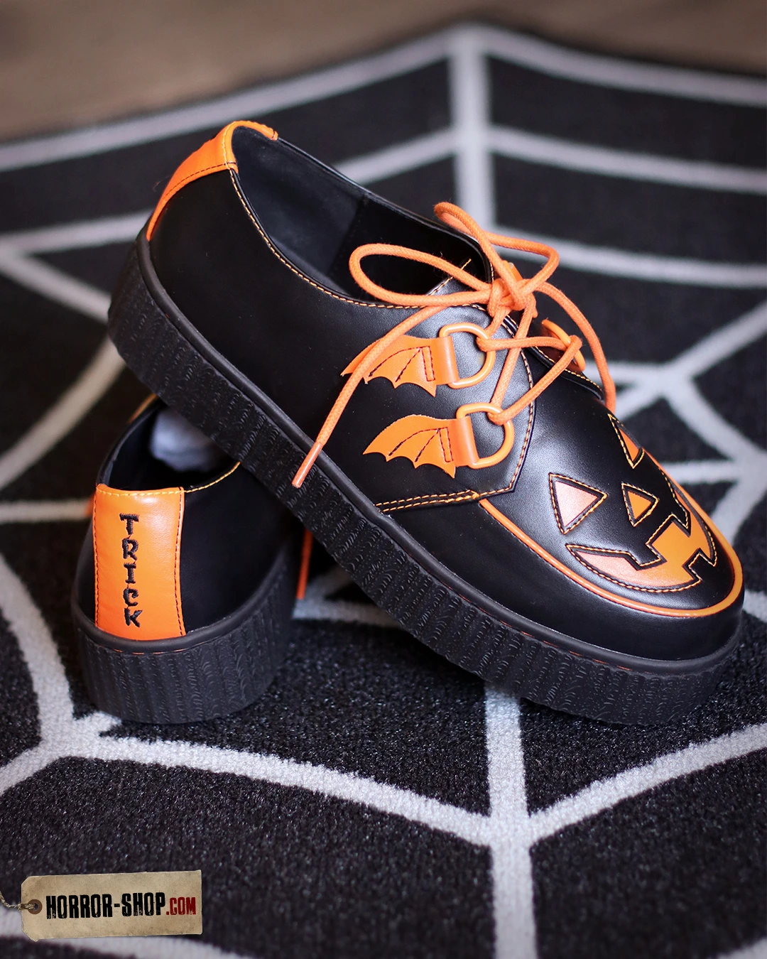 Jack O'lantern Trick Or Treat Creepers Schuhe Schwarz 4 Jack O'lantern Trick Or Treat Creepers Schuhe Schwarz – Bild 2