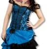 Spitzen Taftrock Türkis -Halloween Kostüm Geschäft burleska diva skirt gothic rock tafftrock tuerkis go1910