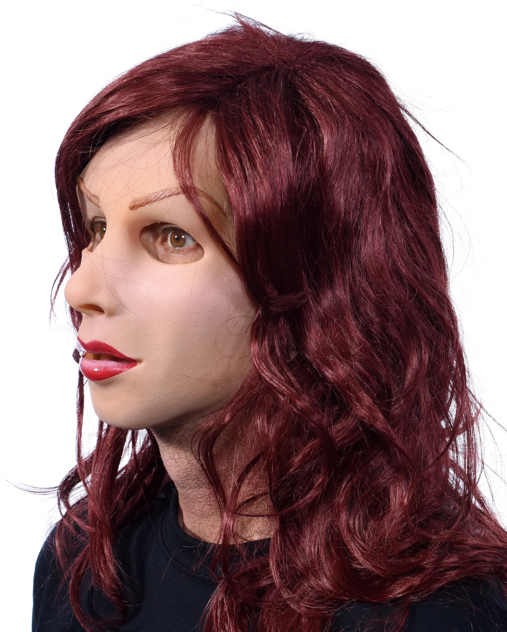 Frauenmaske Aus Latex Mit Langhaarperücke 4 Frauenmaske Aus Latex Mit Langhaarperücke – Bild 2