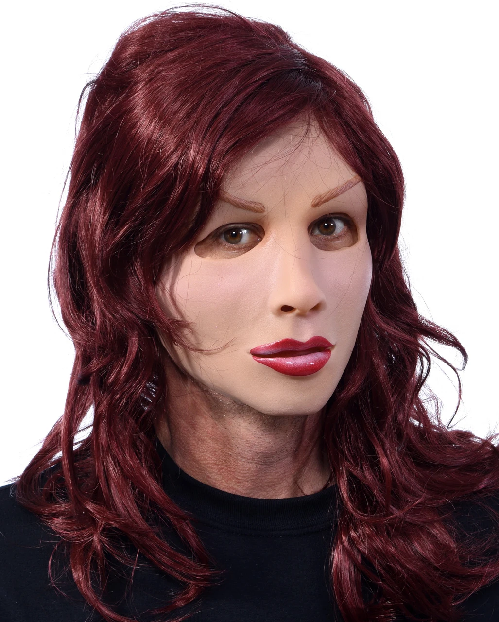 Frauenmaske Aus Latex Mit Langhaarperücke 5 Frauenmaske Aus Latex Mit Langhaarperücke – Bild 3