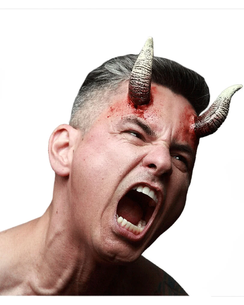 Graue Dämonen Hörner Applikation 3 Graue Dämonen Hörner Applikation