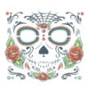 Day Of The Dead Skull Face Tattoo -Halloween Kostüm Geschäft day of the dead skull face tattoo klebetatowierung fuerr das gesicht 23679