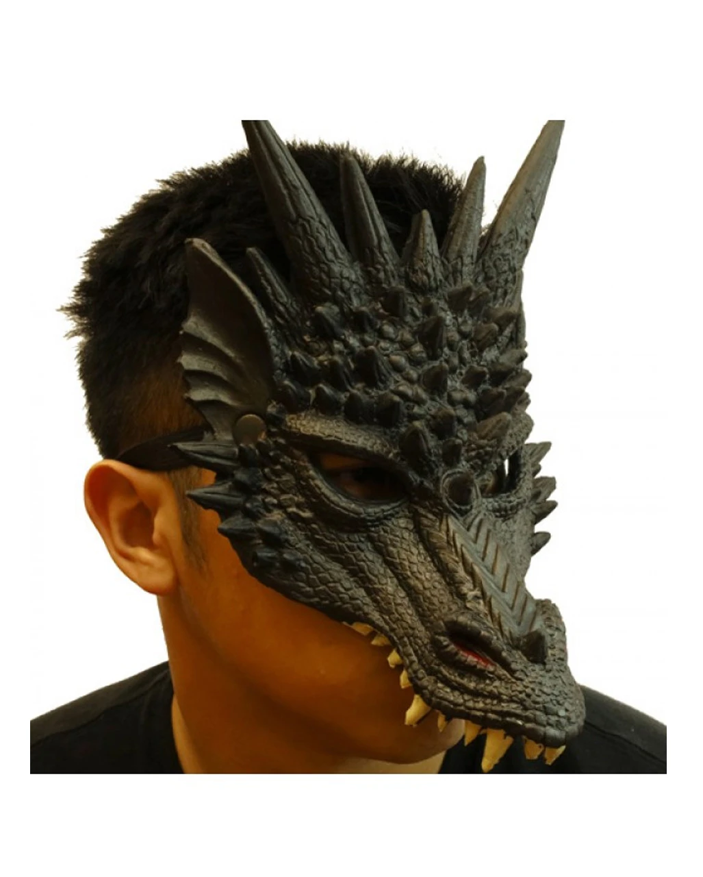 Drachen Halbmaske Schwarz 3 Drachen Halbmaske Schwarz