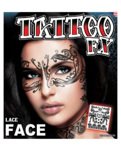 Face Tattoo Set Spitze -Halloween Kostüm Geschäft face tattoo spitze gesichtstattoo zum aufkleben venezianisches make up 37663 2