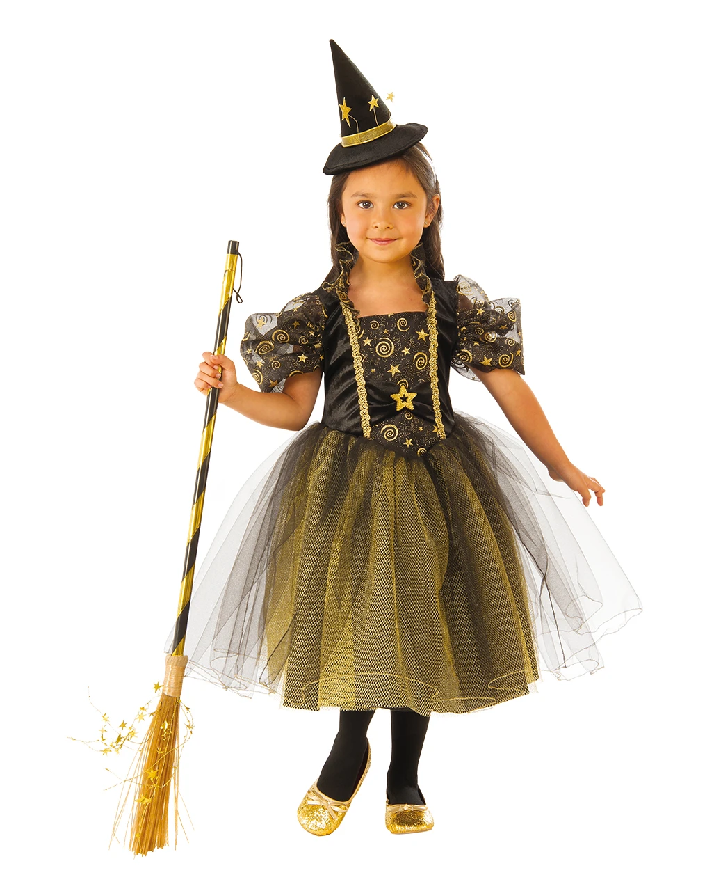 Goldenes Sternenhexen Kostüm Mit Tüll Für Kinder 3 Goldenes Sternenhexen Kostüm Mit Tüll Für Kinder