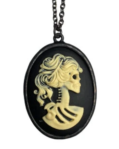 Gothic Kette Totenkopf Cameo Schwarz 5 Gothic Kette Totenkopf Cameo Schwarz -Halloween Kostüm Geschäft gothic kette totenkopf cameo schwarz gothic handmade craft chain skull cameo gothic geschenk schmuck 52575 2
