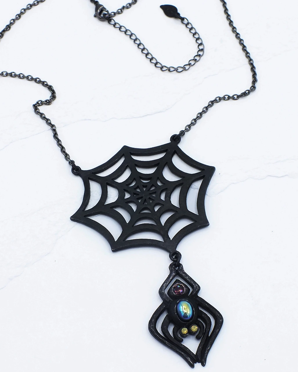 Gothic Kette Spinne Mit Netz 3 Gothic Kette Spinne Mit Netz