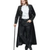 Gothic Vampir Piratenmantel -Halloween Kostüm Geschäft gothic vampir piraten mantel gothic samtmantel schwarzer herrenmantel 54312 01