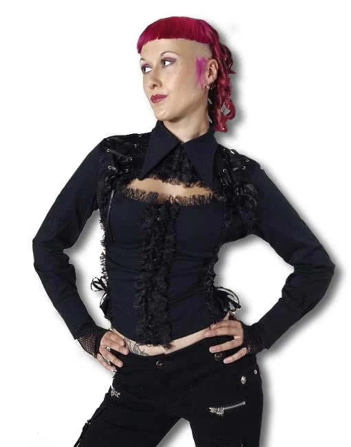 Schwarze Rüschenjacke 3 Schwarze Rüschenjacke
