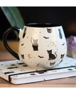 Große Gothicat Tasse Mit Schwarzem Henkel -Halloween Kostüm Geschäft grosse gothicat tasse mit schwarzem henkel grosse gothicat lieblingstasse round gothicat mug 53106 03