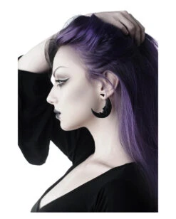 KILLSTAR Black Crescent Moon Ohrringe -Halloween Kostüm Geschäft killstar black crescent moon ohrringe killstar crescent moon earrings gothic schmuck 51892 02