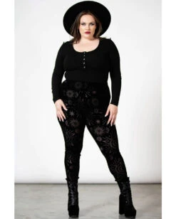 KILLSTAR Brielle Burnout Leggings 11 KILLSTAR Brielle Burnout Leggings -Halloween Kostüm Geschäft killstar brielle burnout leggings gothic leggings gothic hose gothic kleidung 53334 4