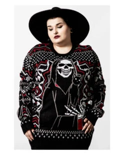 KILLSTAR Catmas Weihnachts-Strickpullover 12 KILLSTAR Catmas Weihnachts-Strickpullover -Halloween Kostüm Geschäft killstar catmas strickpullover killstar ugly christmas sweater gothic fashion und geschenke 52205 4