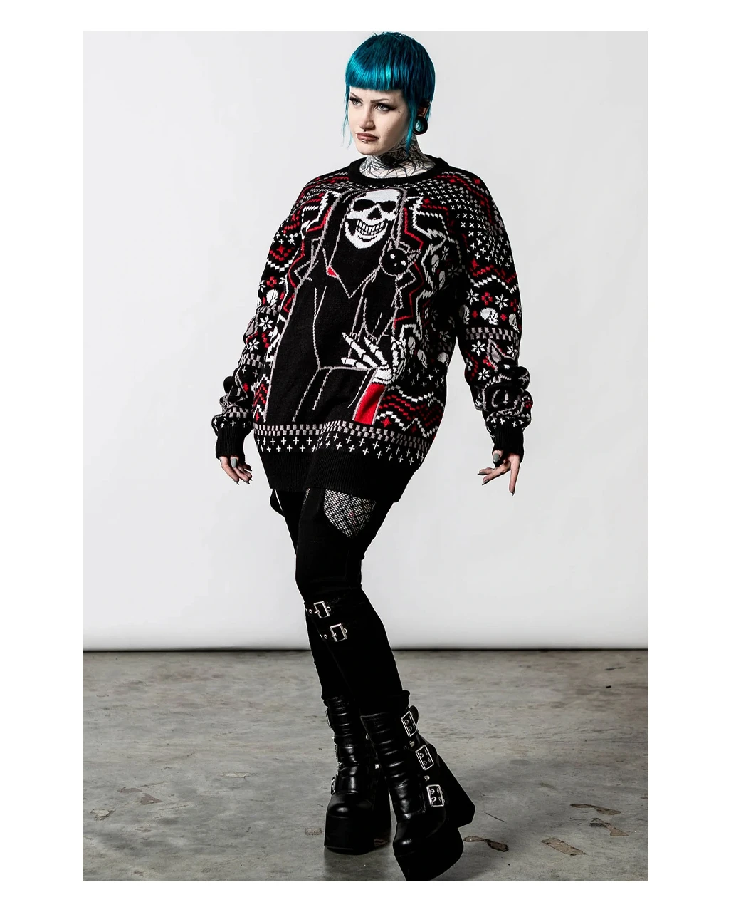 KILLSTAR Catmas Weihnachts-Strickpullover 4 KILLSTAR Catmas Weihnachts-Strickpullover – Bild 2