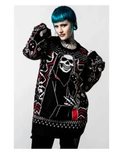 KILLSTAR Catmas Weihnachts-Strickpullover 11 KILLSTAR Catmas Weihnachts-Strickpullover -Halloween Kostüm Geschäft killstar catmas strickpullover killstar ugly christmas sweater gothic fashion und geschenke 52205 6