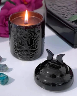 KILLSTAR Daemon Boudoir Kerze Im Glas -Halloween Kostüm Geschäft killstar daemon boudoir kerze im glas halloween und gothic geschenkartikel halloween deko 52200 2