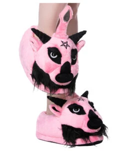 KILLSTAR Dark Lord Plüsch Hausschuhe Rosa