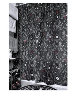 KILLSTAR Devils Details Duschvorhang -Halloween Kostüm Geschäft killstar devils details duschvorhang killstar devils deatils shower curtain gothic homeware 51931 02