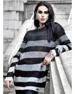 KILLSTAR Grady Strickpullover -Halloween Kostüm Geschäft killstar grady strickpullover soft knit sweater gothic fashion und gothic shop 51981