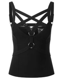 KILLSTAR Harness Ur Power Top -Halloween Kostüm Geschäft killstar harness ur power top gothic fashion und accessoires gothic online shop killstar mode 52132