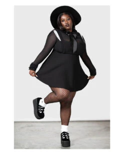 KILLSTAR Oriel Pinafore Latzkleid -Halloween Kostüm Geschäft killstar oriel pinafore latzkleid killstar oriel pinafore dress gothic kleid gothic mode 54064 7