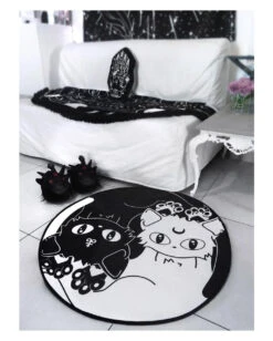 Halloween Kostüm Geschäft -Halloween Kostüm Geschäft killstar runder yin yang teppich killstar yin yang area rug gothic homeware gothic wohnaccessoire 51378 02