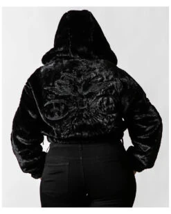 KILLSTAR Starchild Kunstfell Bomber Jacke 6 KILLSTAR Starchild Kunstfell Bomber Jacke -Halloween Kostüm Geschäft killstar starchild kunstfell bomber jacke killstar faux fur bomber jacket gothic fashion 52098 03