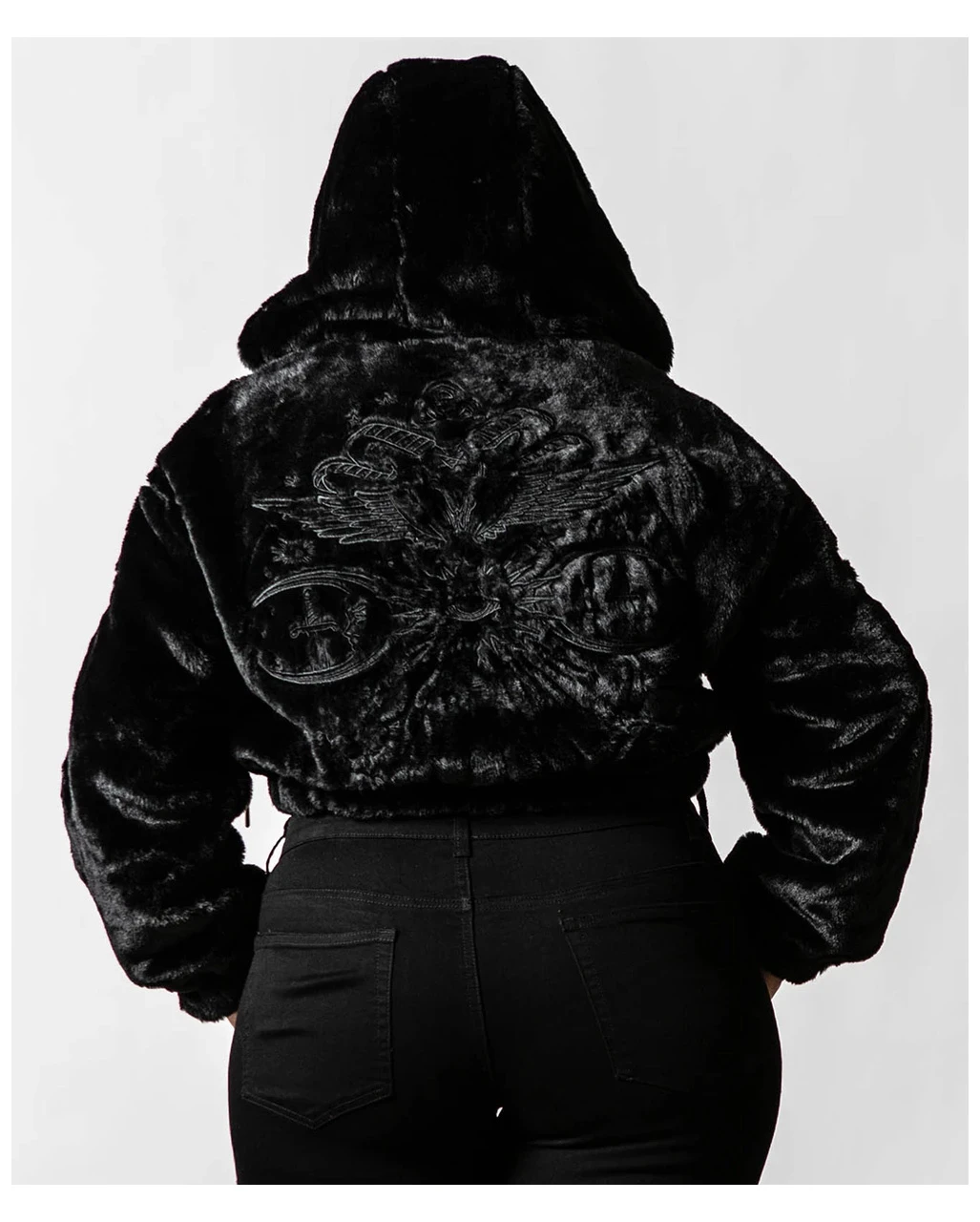 KILLSTAR Starchild Kunstfell Bomber Jacke 4 KILLSTAR Starchild Kunstfell Bomber Jacke – Bild 2