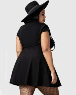 KILLSTAR Study Hell Suspender Skirt Schwarz -Halloween Kostüm Geschäft killstar study hell suspender skirt killstar mode gothic rock gothic bekleidung gothic mode gothic fashion gothic accessoires und geschenkartikel 54042 3