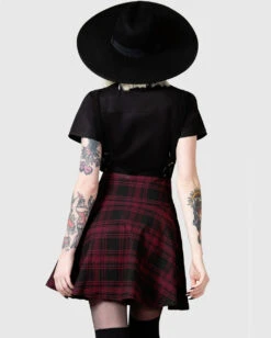 KILLTAR Study Hell Suspender Skirt Rot -Halloween Kostüm Geschäft killstar study hell suspender skirt rot killstar mode gothic rock gothic bekleidung gothic mode gothic fashion gothic accessoires und geschenkartikel 54043 1