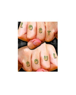Klebetattoo Set Für Die Finger - Sätze -Halloween Kostüm Geschäft klebetattoo set fuer die finger temporary tattoos knuckles phrases 37646 2
