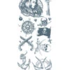 Klebetattoo Set Mit Piraten Motiven -Halloween Kostüm Geschäft klebetattoo set mit piraten motiven totenkopf tattoos zum aufkleben 37644