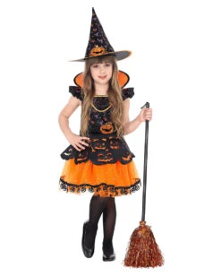 Kürbishexe Kinderkostüm -Halloween Kostüm Geschäft kuerbishexe kinderkostuem pumpkin witch child costume halloween kinderkostuem 51735 04