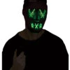Leuchtende LED Maske Grün - Schwarz -Halloween Kostüm Geschäft leuchtende led maske gruen schwarz 37510 1