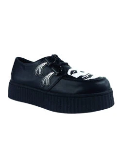 Misfits Skull Black Creepers Schuhe -Halloween Kostüm Geschäft misfits skull schuhe halloween schuhe gothic schuhe halloween accessoire gothic accessoire gothic styled 52814 1