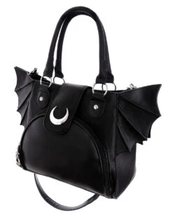 Moon Bag Mit Fledermaus Flügel -Halloween Kostüm Geschäft moon bag gothic handtasche mit fledermausfluegel moon bag gothic handbag with bat wings 53770 02
