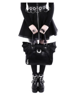 Moon Bag Mit Fledermaus Flügel -Halloween Kostüm Geschäft moon bag gothic handtasche mit fledermausfluegel moon bag gothic handbag with bat wings 53770 04