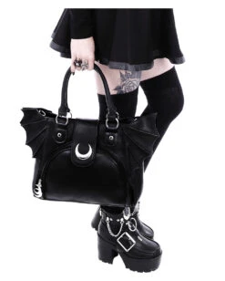 Moon Bag Mit Fledermaus Flügel -Halloween Kostüm Geschäft moon bag gothic handtasche mit fledermausfluegel moon bag gothic handbag with bat wings 53770 05