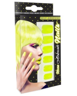Neon Airbrush Fingernägel Neon Gelb -Halloween Kostüm Geschäft neon airbrush fingernaegel neon gelb neon fingernails neon yellow falsche fingernaegel 36696 03 2