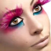 Federwimpern Pink -Halloween Kostüm Geschäft neonpinke federwimpern kuenstliche wimpern extravagante wimpern online kaufen 24254