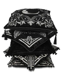 Pentagramm Kissenbezug Blair Black 45x45cm 15 Pentagramm Kissenbezug Blair Black 45x45cm -Halloween Kostüm Geschäft pentagramm kissenbezug blair black pentagram pillowcase blair black gothic wohnaccessoire 51477 07