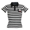 Poloshirt Weiß-schwarz -Halloween Kostüm Geschäft poloshirt wei schwarz girlie shirt totenkopf shirt damen shirt go1073sm