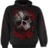 Pure Blood - Hoody Black 1 Pure Blood - Hoody Black -Halloween Kostüm Geschäft pure blood hoody black schwarzer gothic pullover mit blutigem totenkopf halloween hoodie 53926