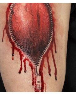 Reißverschluss Wunde Klebetattoo 5 Reißverschluss Wunde Klebetattoo -Halloween Kostüm Geschäft reissverschluss wunde aufklebe tattoos halloween make up fx horror spezial schminke 29181 2
