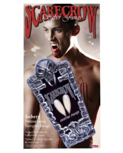 Scarecrow Vampirzähne Extra Lang -Halloween Kostüm Geschäft scarecrow vampireckzaehne extra lang lange dracula zaehne blutige vampierzaehne 13905 01